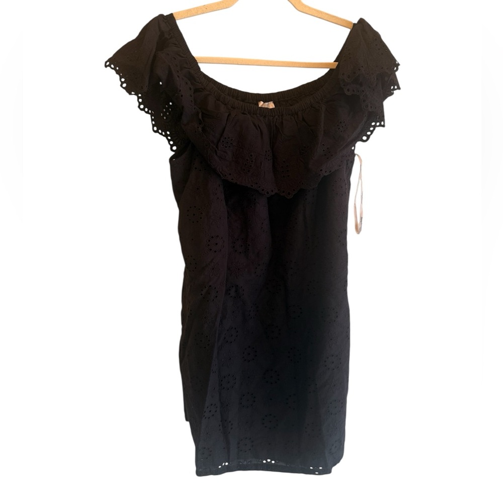 Tommy Bahama Black Eyelet Off-Shoulder Dress